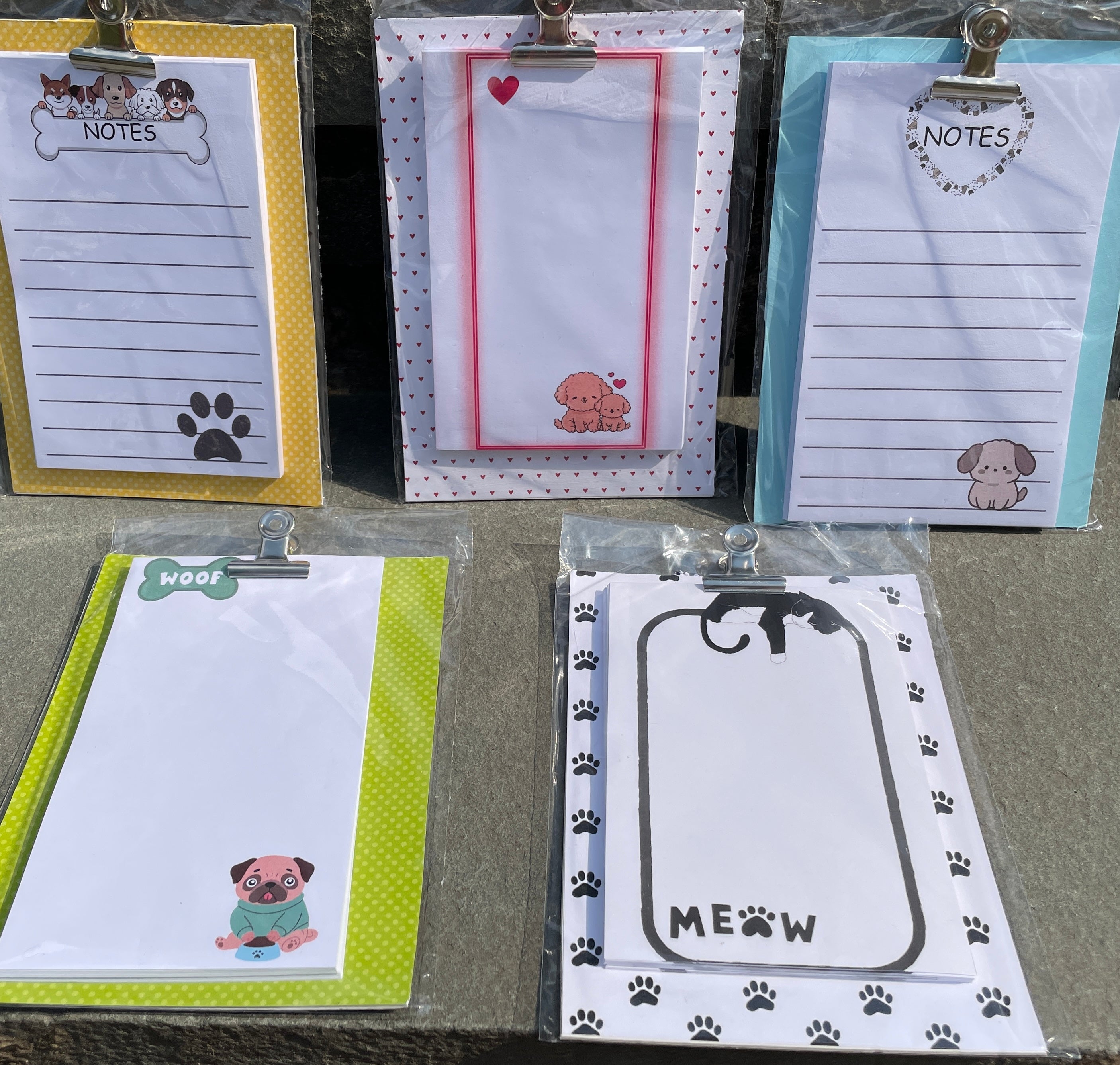 5 by 7 inch Dog and Cat Clipboards