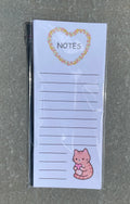 Orange Kitty with Heart Notepad