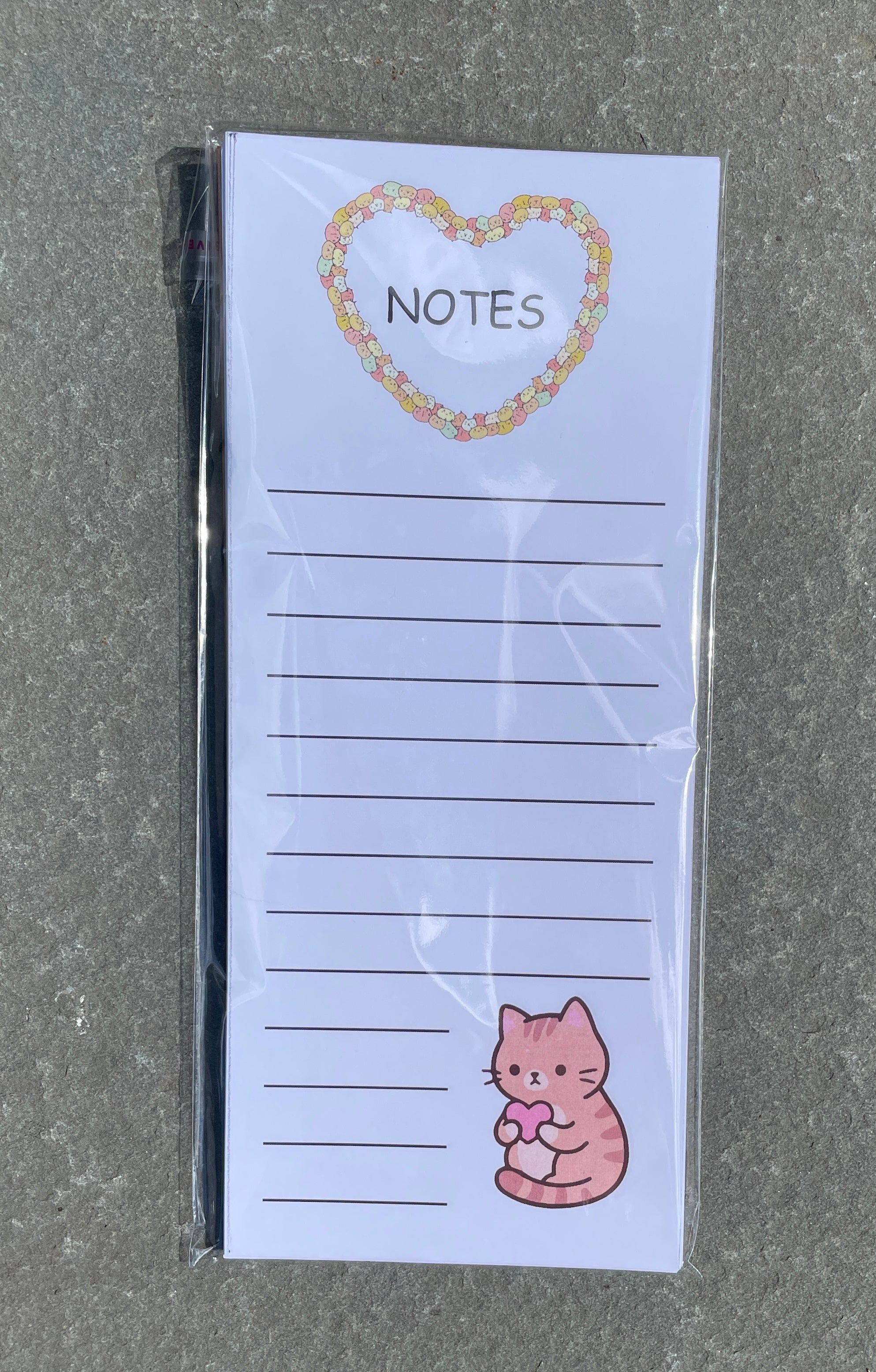 Orange Kitty with Heart Notepad