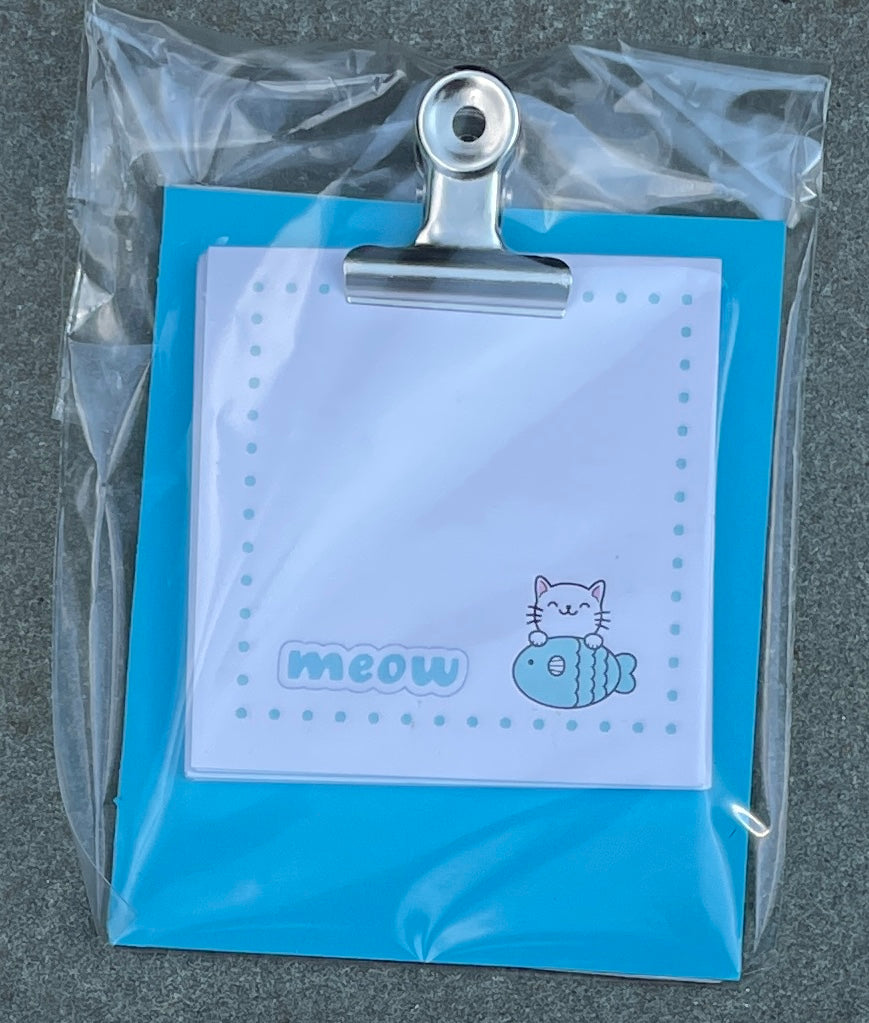 Cat with Blue Fish Mini Clipboard