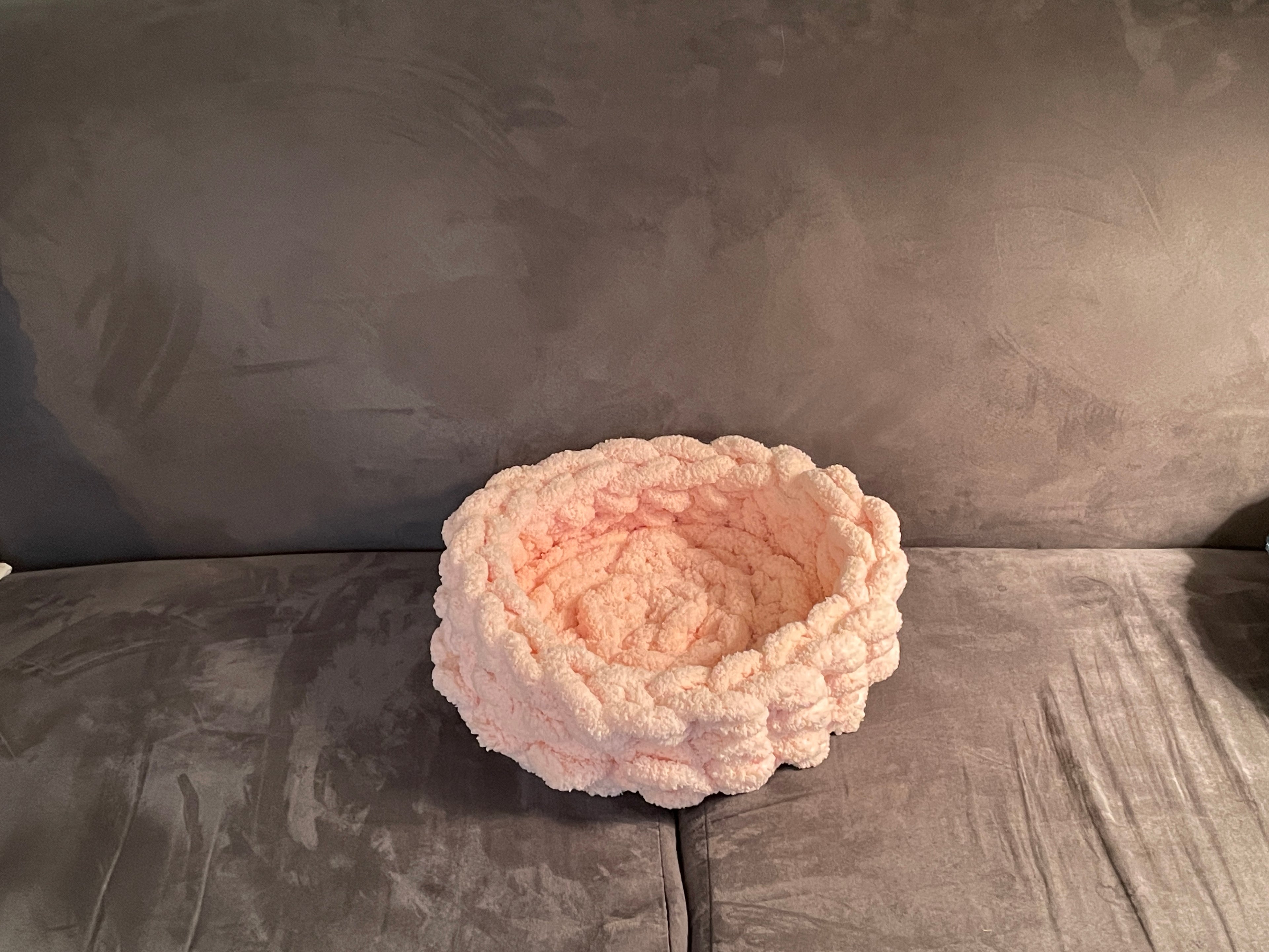 Small Round Hand Crochet Pet Bed