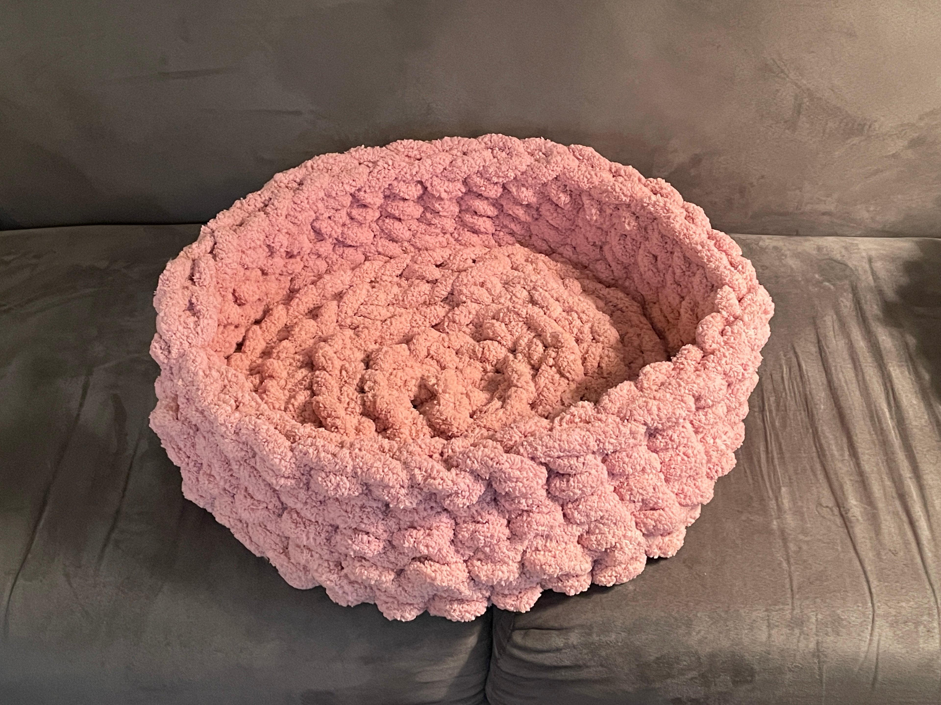 Large Round Hand Crochet Pet Bed